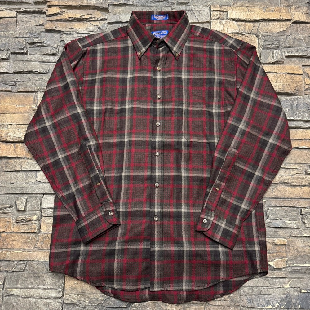 Sir Pendleton Button Down Shirt Men Medium 100% W… - image 1